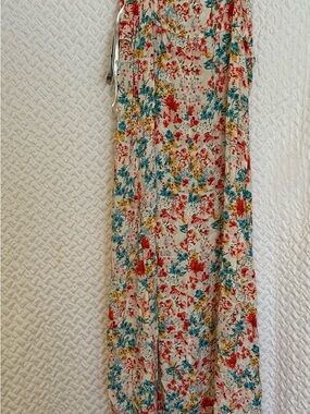 Kingston Floral Maxi Dress in Red, Blue, Yellow on Cream